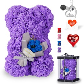 U UQUI Rose Bear Mothers Day Mom Gifts from Daughter Son, Mothers Day Flowers Bear Gifts for Mom, Rose Teddy Bear Mothers Day Presents for Mom, Cute Romantic Mother’s Day Love Gifts & Decorations