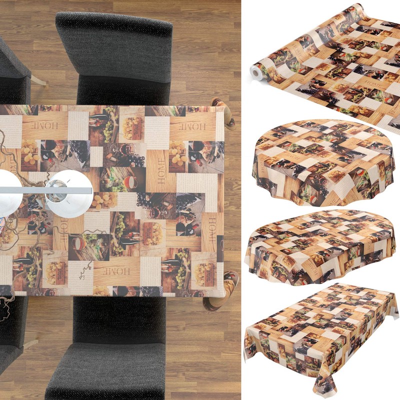 Anro Oilcloth Wax Tablecloth, Washable