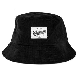 Blackskies® Ebony Bucket Hat | Damen Herren Urlaub Strand Unisex Sonnenhut Fischerhut Schwarz Kord Cap – Basecap Männer Frauen Streetwear Outdoor Sommer Freizeit