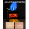 Electric Fireplace Heater with 3D Realistic Flame, Humidifier, Thermostat, Safety