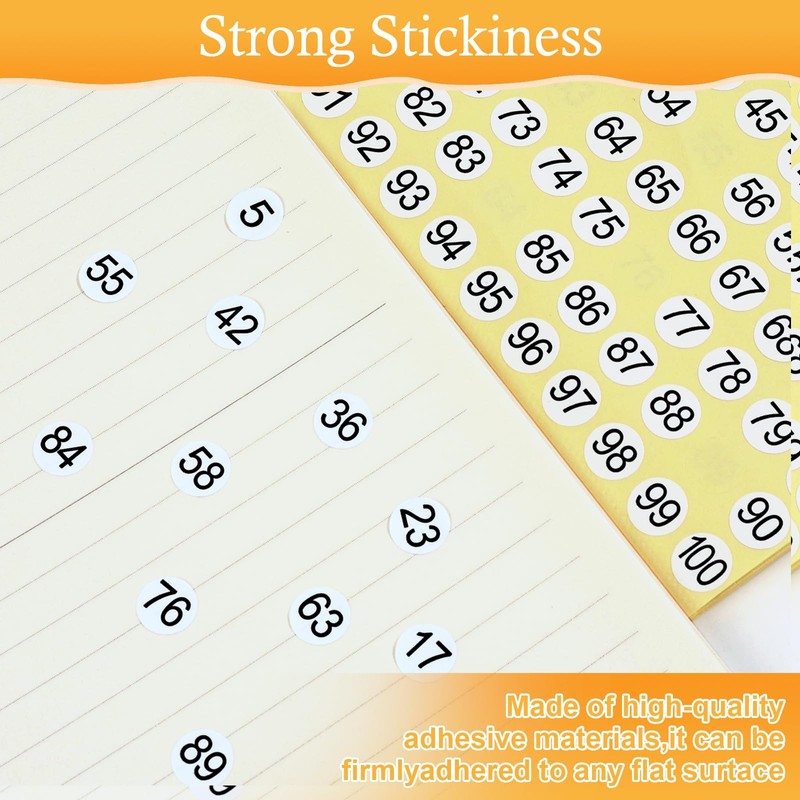 Clofiak 7500 Pcs 1-500 Round Number Sticker Labels, 0.4 Inch,