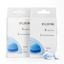 R1L3X1NG Cleaning Tablets for Espresso Machine, Replacement for Jura 3-Phase Descaling tablets 6 Count (Pack of 2)