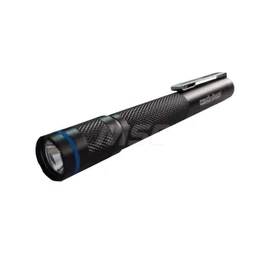 PRO-SAFE Black Aluminum Penlight Flashlight: IP54 Waterproof, 120 Lumen LED, 2 AAA Batteries