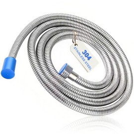 MYLERCT Shower Hose, 5 m Shower Head Hoses, 1/2 Inch Hose Shower, Stainless Steel Hose for Shower Head, Silver Look and Anti-Tangle, for Bathrooms, Washrooms and Household Laundry Rooms