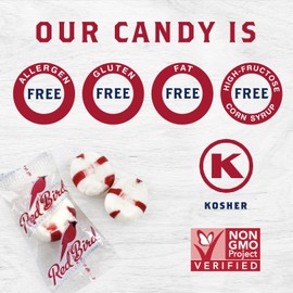 Red Bird Soft Peppermint Puffs, Individually Wrapped Candy, Non-GMO Verified, Kosher, 46 oz Bag