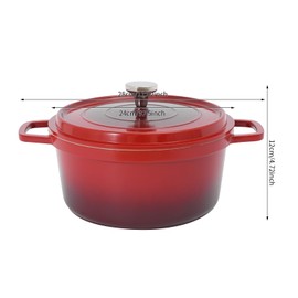 WUSILILU Stew Pot with Lid, 1.06 Gal Ceramic Stew Pot Enamel Coating Stock Pot for Gas Stove, Induction Cooker, Electric Ceramic Stove, Halogen Stove, Stewing Braising Roasting Frying Boiling (Red)