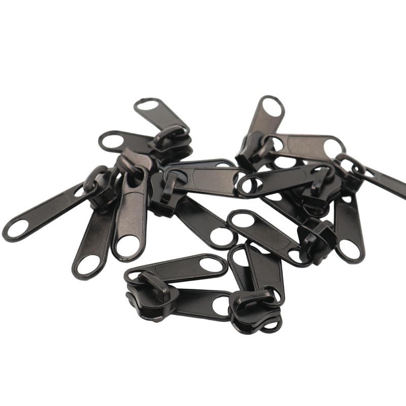 Leekayer 10PCS #10 Black Reversible Pulls for Resin Plastic Zippers