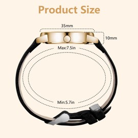 OFFCUP Women's Leather Quartz Watch, Leather Strap Ladies Watches, Analog Quartz with Watches Love Dial, 3 Hand Quartz Watch, Premium Fashion Wrist Watch for Women Ladies Girls (Black)