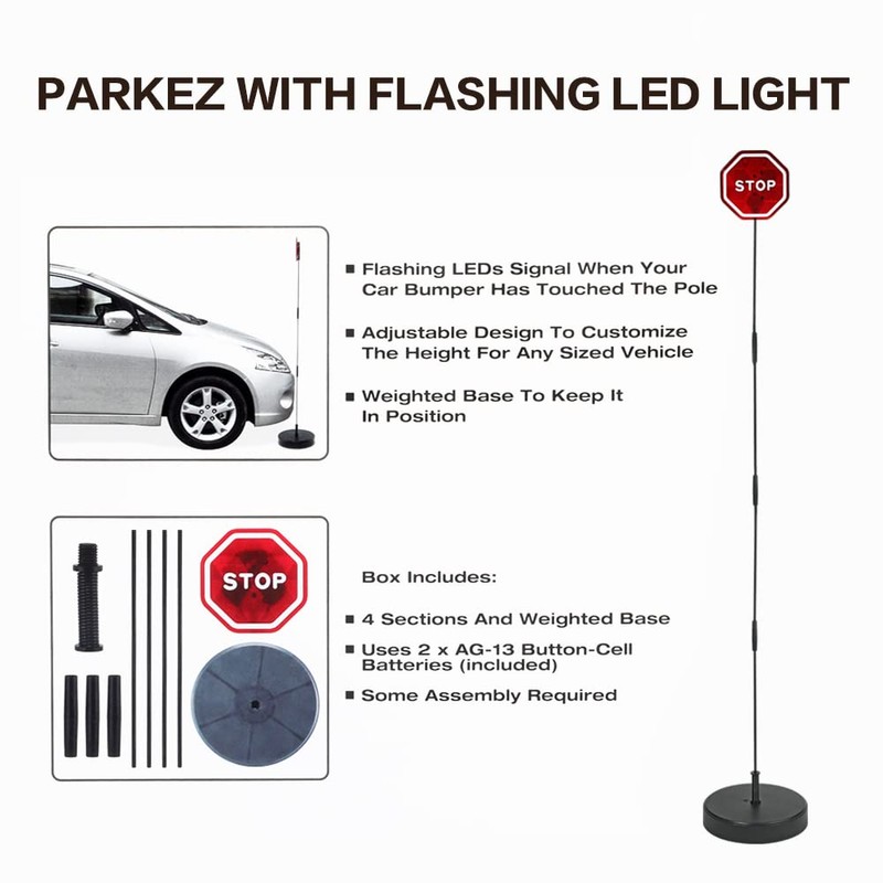 Reswish LED Light Parking Stop Sign,Smart Parking LED Garage Flashing