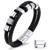 VEXXS Leather Bracelet (Cubic Zirconia - Silver, 8.50)