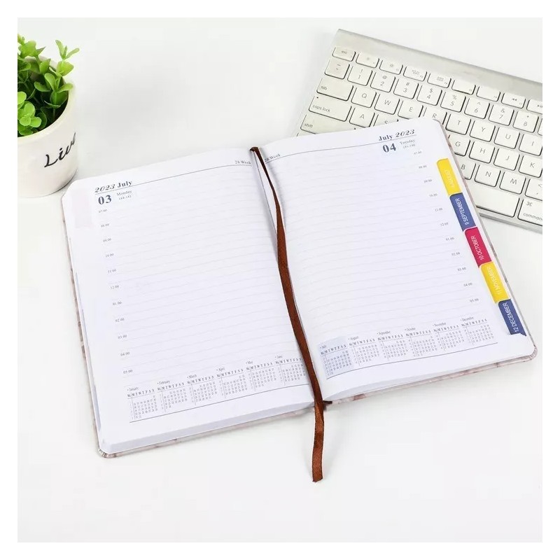 cuaderno calendario español Agenda Diaria 2023 Notebook Planeadora En Español