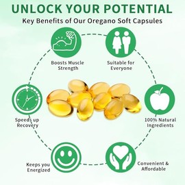 Tooffi Ingredientes Cpsulas blandas de aceite de organo, cpsulas de aceite de organo orgnico, 2 en 1, 6000 mg, aceite de organo con aceite de semilla 