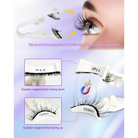 LZM Magnetic Eyelashes Natural Look No Glue Magnetic False Eyelashes Clear Band Lashes 2 Pairs Strength Magnets Wind Resistant Reusable without Eyeliner Waterproof Clear(1)