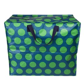 Rex London - XXL Giant Bag, Storage Bag with Zip - Green on Blue