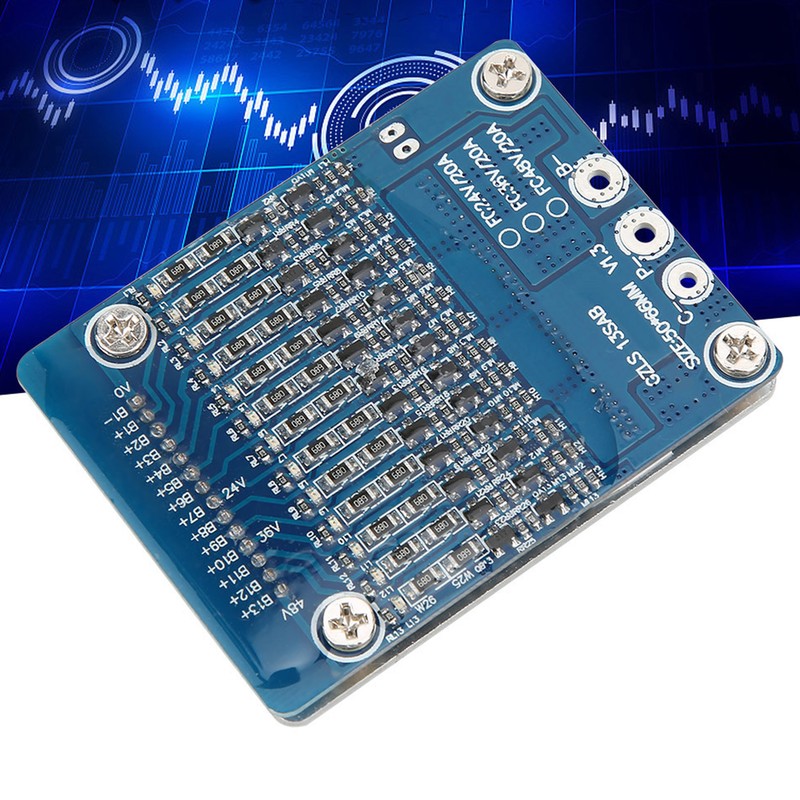13S 48V 20A Li ion Cell 18650 Battery Protection BMS