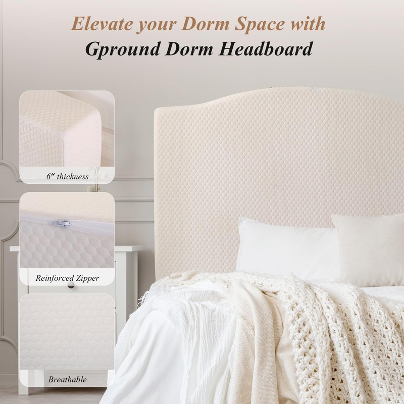 Gpround Dorm Headboard Portable Cushion Bed Mattress Gap Filler Memory