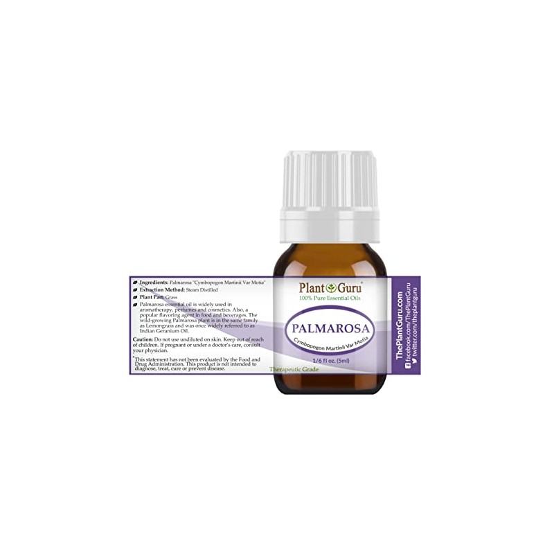 Palmarosa Essential Oil 5 ml 100% Pure Undiluted Therapeutic Grade.