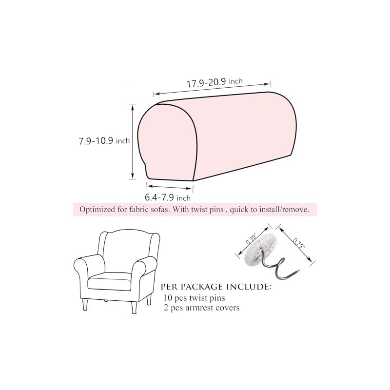 PBIEHSR Sofa Couch Arm Chair Covers, Armrest Armchair Covers Stretch