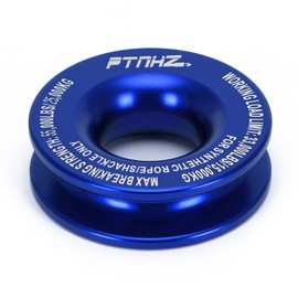 PTNHZ Winch Snatch Recovery Ring 55000LBS Minimum Break Strength Rope Retention Pulley Winch Light Weight Blocks Towing for ATV UTV SXS SUV Truck (Blue)