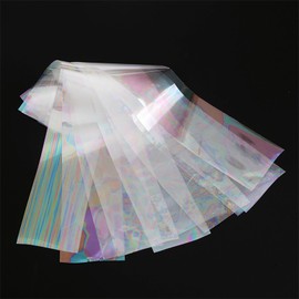 HYWWPFLAY 10 Sheets Aurora Nail Foils Transfer Nail Art, Clear Colorful Laser Glass Series Nails Transfer Paper, Holographic Nail Foil Stickers, Manicure Design for DIY Nails Decoration