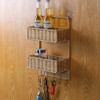 Angoily Woven Wall Mount 2-Tier Storage Sorter Basket with 5