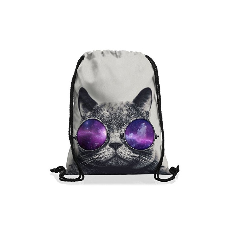 VOID Space Cat Backpack Gym Bag Sport Jute Bag Galaxy