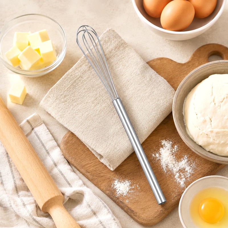 Elegaperma 2 Pcs Small Whisk,10.4 in Stainless Steel Metal Whisks