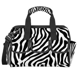 Abstract Zebra Print Tool Bags 14.8 Inch Wide Mouth Tool Tote Bag with Handle and Adjustable Shoulder Strap Heavy Duty Tool Bag for Plumbers Electricians Handymen