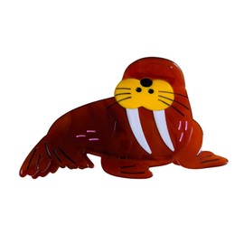 Novelty Walrus Hair Clip,Funny Acetate Hair Clip,Big Claw Clip for Women,Fashion Hair Claw Clip,Brown