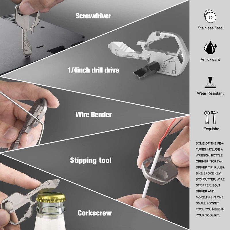 Ruiyuan 24-in-1 Multitool Key Tool Portable Multi Key Shaped Tool
