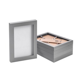 Nicola Spring Photo Frames - Fits Photo Size 4 x 6 (10 x 15cm) - Pack of 5 - Grey Picture Frame Wall Mounted Small Portrait Photo Frame with Stand Freestanding Photo Certificate Display Poster Frame