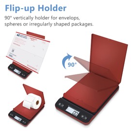 QP Shipping Scale, 86lb/0.1oz Digital Scale for Packages, Postal Scale with Hold/Tare Function, Back-lit LCD Display, Flip-up Holder, Shipping Scale for Small Business, Battery & Tape Measure Included