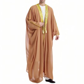 Musuly Men's Kaftan - Traditional Thobe Abaya Djellaba, Camel