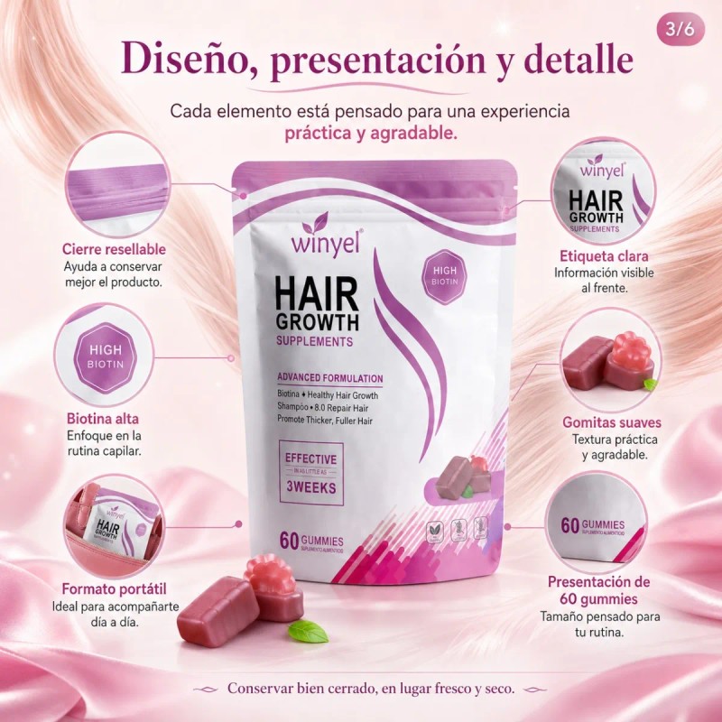 Hair Growth 60 Softgels Complemento Para Nutrición Diaria