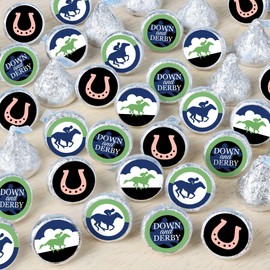 Big Dot of Happiness Kentucky Horse Derby - Horse Race Party Small Round Candy Stickers - Party Favor Labels - 324 Count