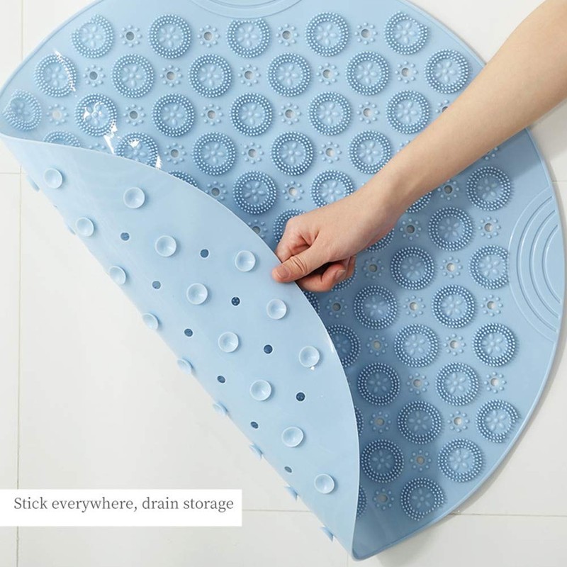 VSUSN Shower Mat, Round Shower Mat, PVC Bathroom Mat, Non-Slip