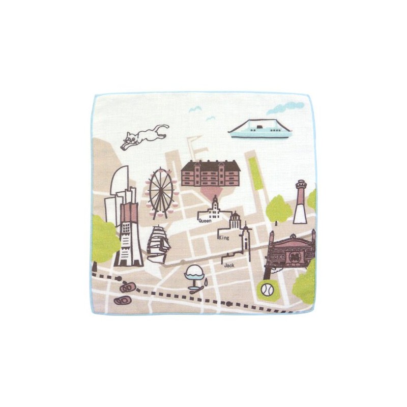 濱 Pattern Japanese taoru semiuxossyu Yokohama Map Blue