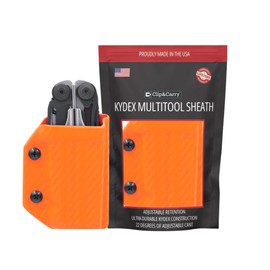 Clip & Carry Kydex Multitool Sheath for The Leatherman Surge - Made in USA - EDC Multi Tool Sheath Holder Holster Cover - Carbon Fiber Orange