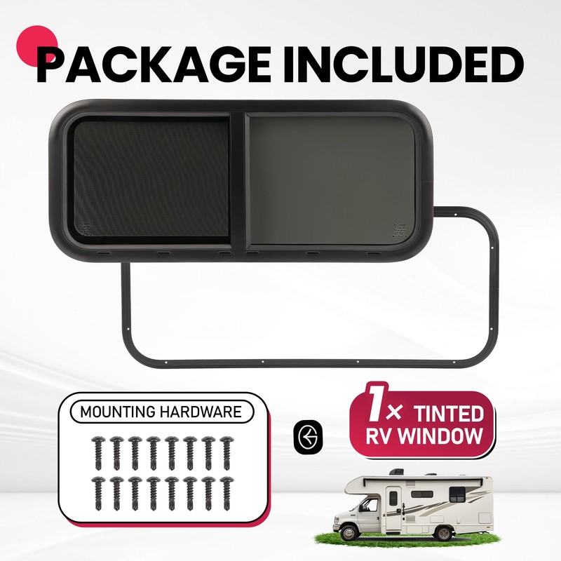 Wutist Universal 36" W x 15" H RV Window Horizontal