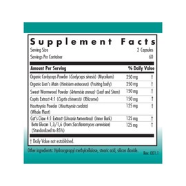 Nutricology - Phyto Tick Defense Supplement - Mushroom Complex, Mushroom Extract, Lions Mane, Cordyceps, Beta Glucans, Vegetarian Capsules - 120 Count