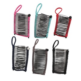 6pcs Women Banana Hair Clips 20 Teeth Vintage Clincher Comb Banana Hair Holder for Curly Hair Thick Hair Wavy Curls Ponytails
