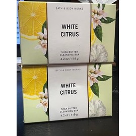 2 White citrus Shea Butter Cleansing Bar Soap Bath & body 5oz