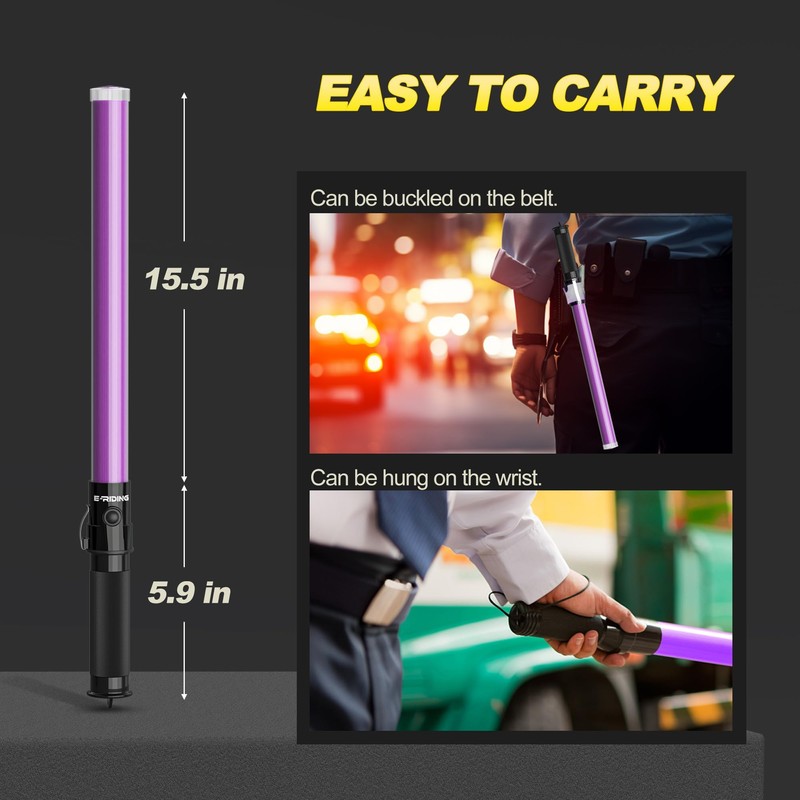 4 Pack Purple Traffic Wand, 21 Inch Traffic Control Wand