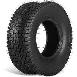 Felixstory 15x6.00-6 Tubeless Lawn Mower Tire, 4PR Turf Tire for Garden Tractor Riding Mover