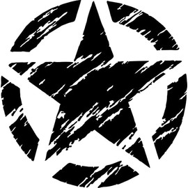 Set of 2 Military Star Vintage Style Rear Sticker 4x4cm Bonnet Jeep Renegade Suzuki Offroad Sticker (Matte Black, Small 20x20cm)