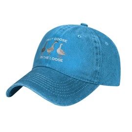 Funny Silly Goose Hat Silly Goosee On The Loose Hat Men Dad Hats Adjustable Caps Blue