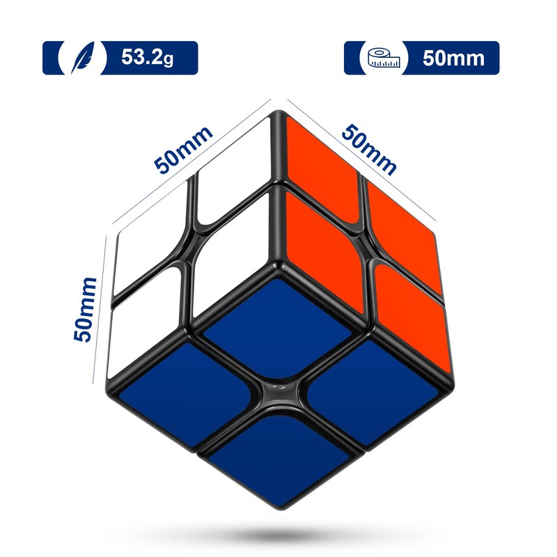 KOSTACHI 2x2 Speed Cube, Professional 2x2x2 Rubik's Cube, Black, 3D