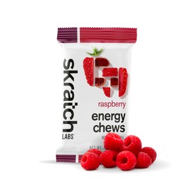 Skratch Labs Energy Chews | Gummies for Running, Cycling, and Sports Performance | Gel Alternative | Raspberry (10 Pack) | Gluten Free, Vegan