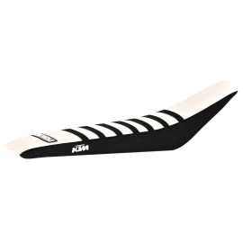 ENJOY MFG 2018-2024 KTM SX 85 SEAT COVER By Enjoy MFG BLACK WHITE BLACK RIBS #161 LOGO