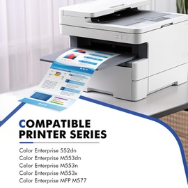 508A 508X M553 Toner Cartridge Set 4 Pack Replacement for HP 508A M553 508X CF360A CF361A CF362A CF363A for HP Enterprise M553dn M577 M553X M553N 553 Printer Ink New Version (BK/C/Y/M)